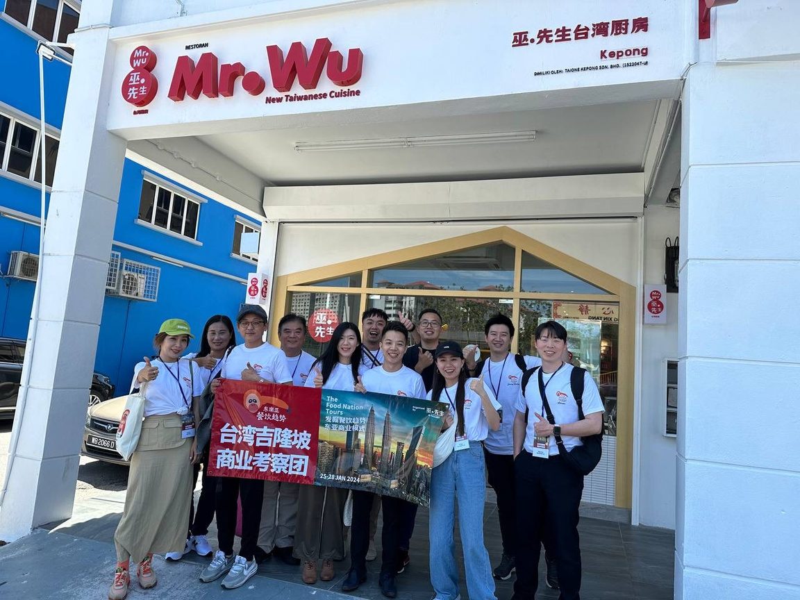 考察團在 Mr. Wu 甲洞店門口合照